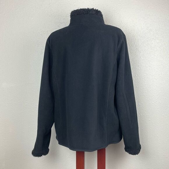 Pre-Owed Croft & Barrow Womens Black Fleece Zip-Up Jacket Size XL - Picture 4 of 6